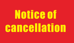 Notice of Cancellation of Global Distributor Meeting
